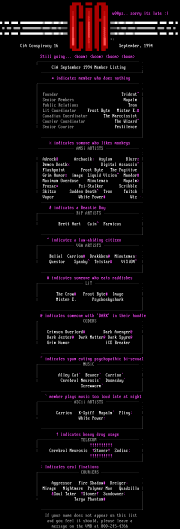 Member Listing Sept 94 by CiA